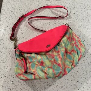Juicy Couture Vibrant Pink and Multicolor Women's Bag Neon Snake Skin